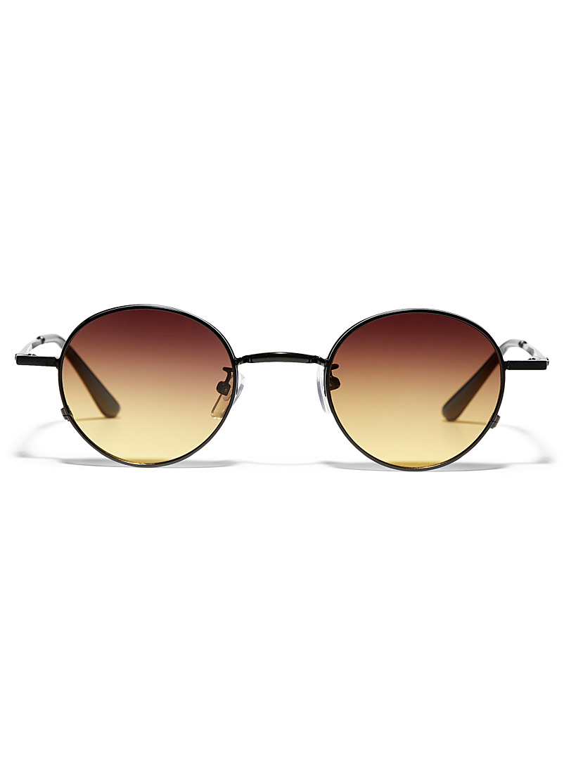 Matt & Nat: Les lunettes de soleil rondes Eddon Bronze ambre pour homme