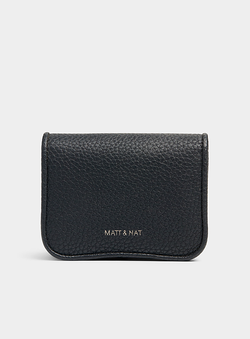 Matt & Nat Black Twiggy PURITY flap wallet for women