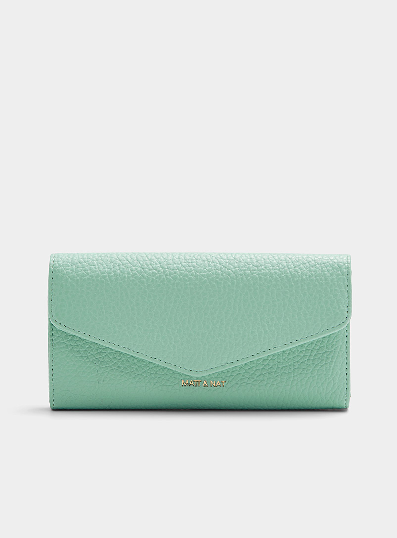 Matt & Nat Mint/Pistachio Green Raye envelope wallet for women