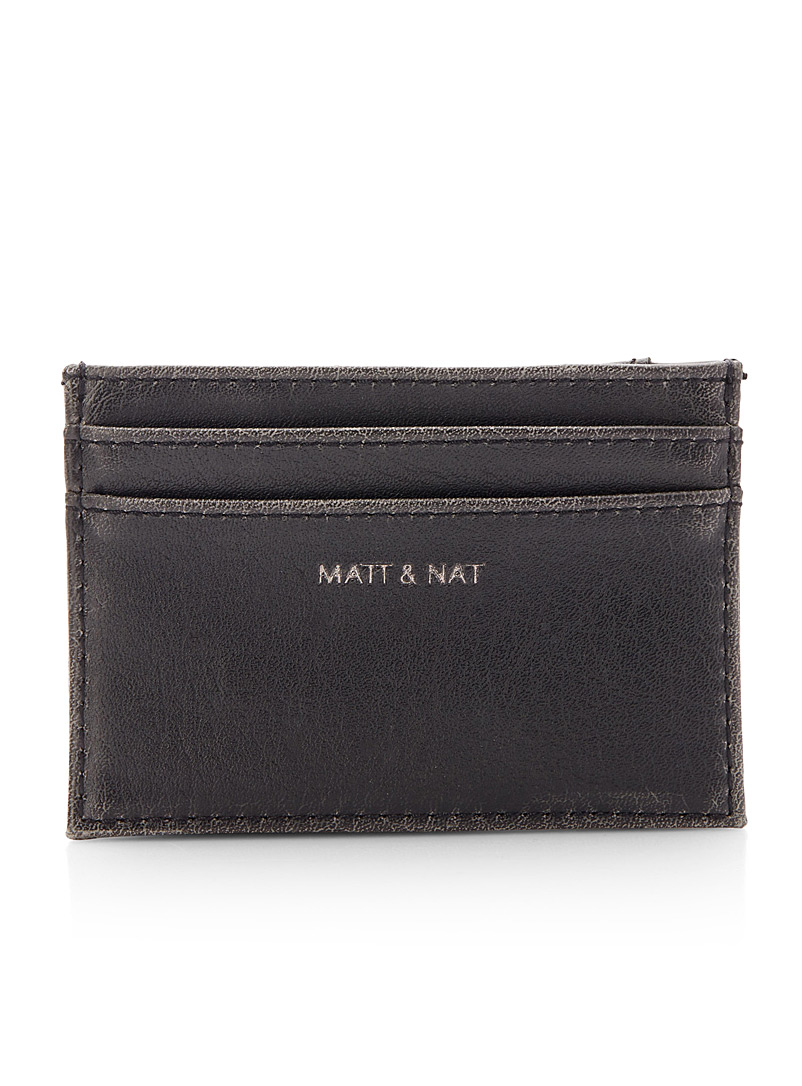 Matt & Nat Black Max distressed card holder for men