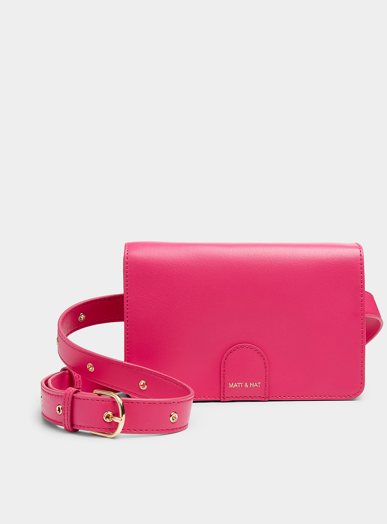 Matt & Nat Nino Minimalist Flap Belt Bag In Pink