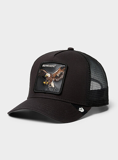 Eagle emblem trucker cap