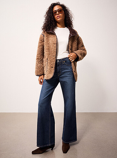 Mavi Navy/Midnight Blue Florida dark indigo relaxed jean <b>Fit: Wide leg, mid rise</b> for women