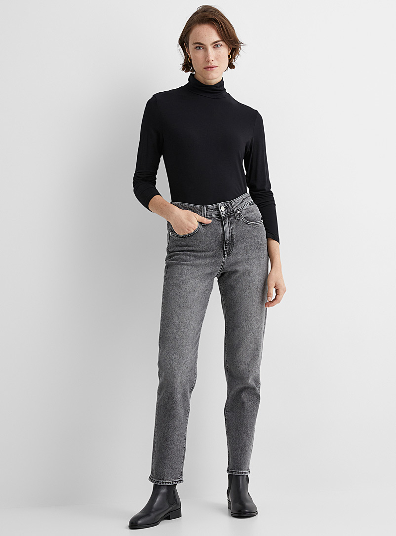 Mavi Grey Soho washed grey tapered jeans for women