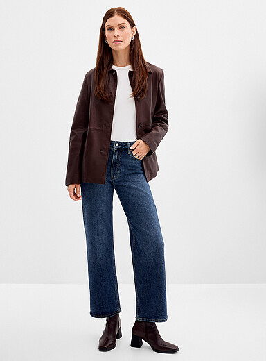 Mavi Navy/Midnight Blue Taylor stretch jean <b>Fit: Straight leg, high rise</b> for women