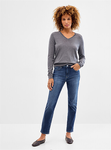 Mavi Slate Blue Kathleen rolled-hem jean for women
