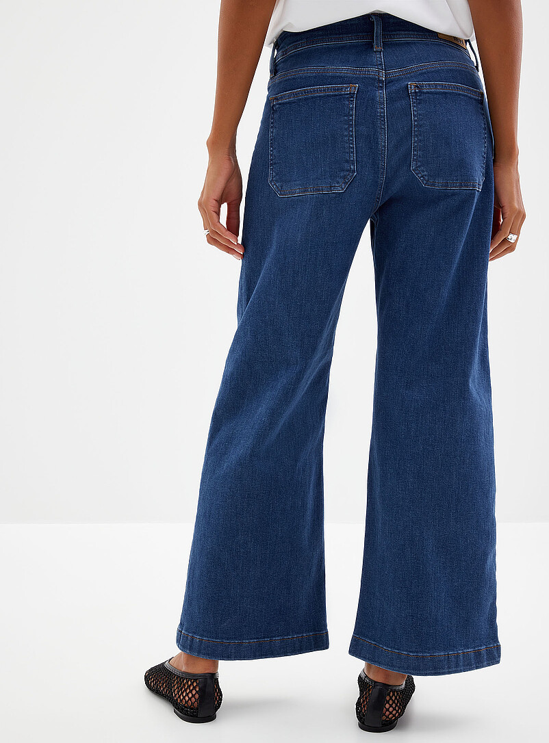 Mavi Blue Paloma patch-pocket jean <b>Fit: Wide leg, mid rise</b> for women