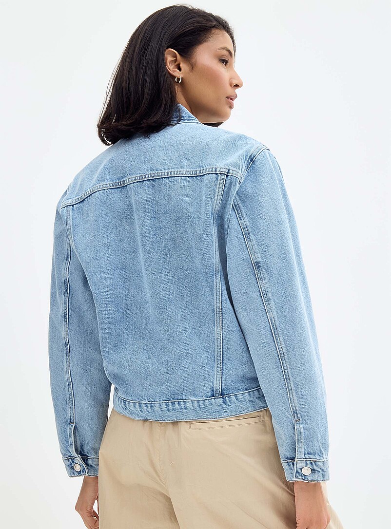 Mavi: La veste jean coupe carr&eacute;e Ruby Bleu pour femme