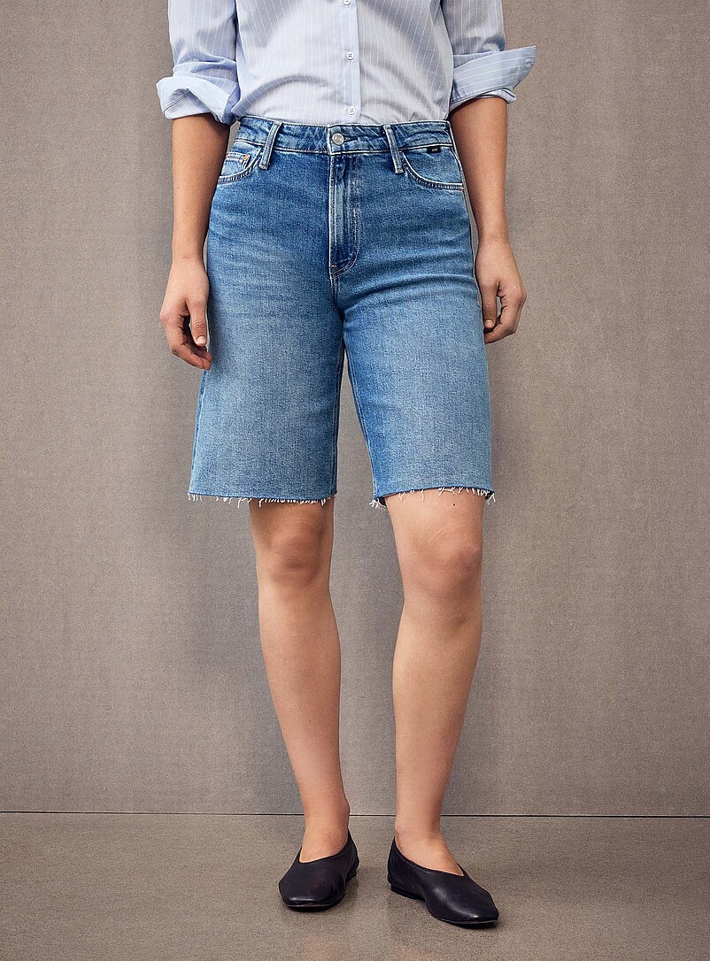 Mavi: Le jort d&eacute;lav&eacute; Erika <b>Coupe : jambe large, taille mi-haute</b> Bleu pour femme