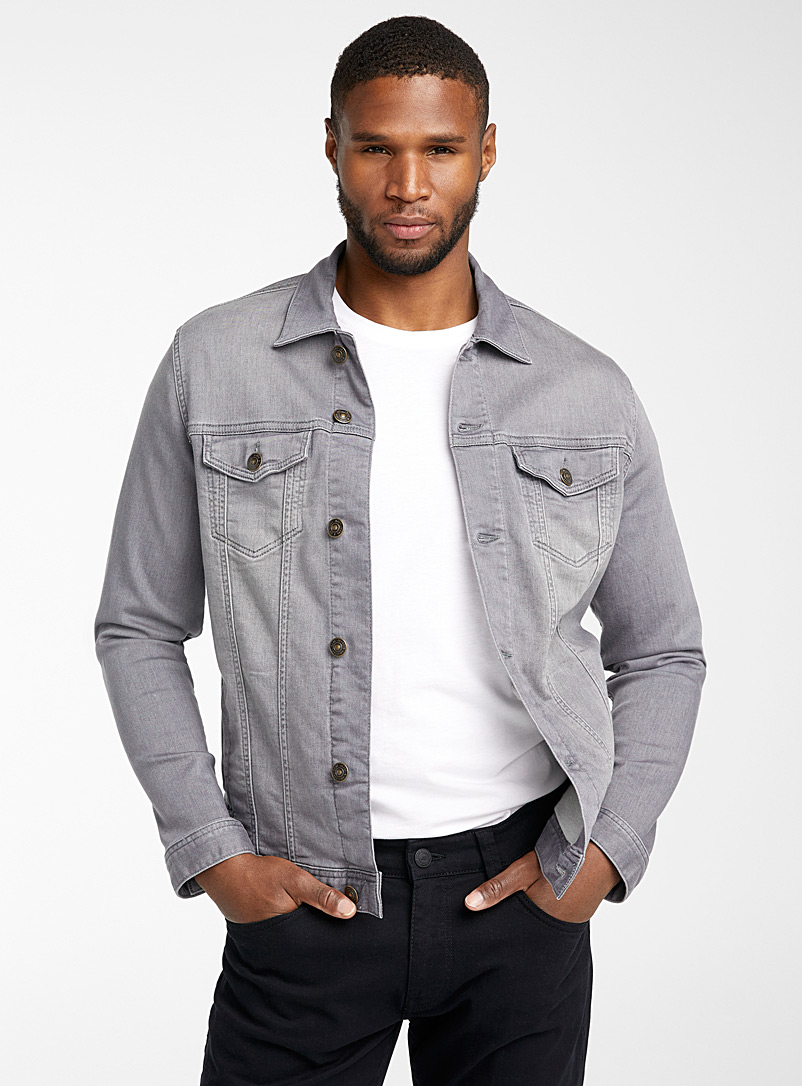 grey jeans jacket