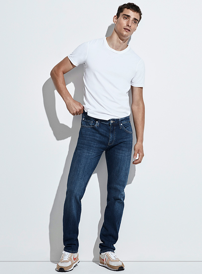 Mavi Marine Blue Marcus organic cotton jean Straight, slim fit for men
