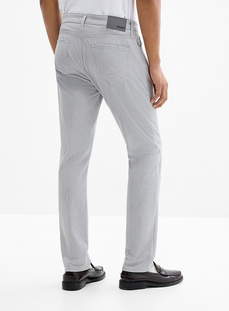 Mavi: Le pantalon trame piqu&eacute;e chin&eacute;e Marcus <b>Coupe droite &eacute;troite</b> Gris pour homme