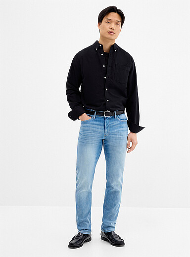 Le jean bleu att&eacute;nu&eacute; Jake <b>Coupe &eacute;troite</b>