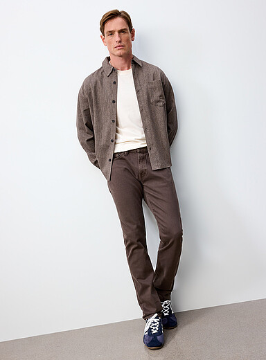 Mavi: Le jean chocolat Marcus <b>Coupe droite &eacute;troite</b> Brun pour homme