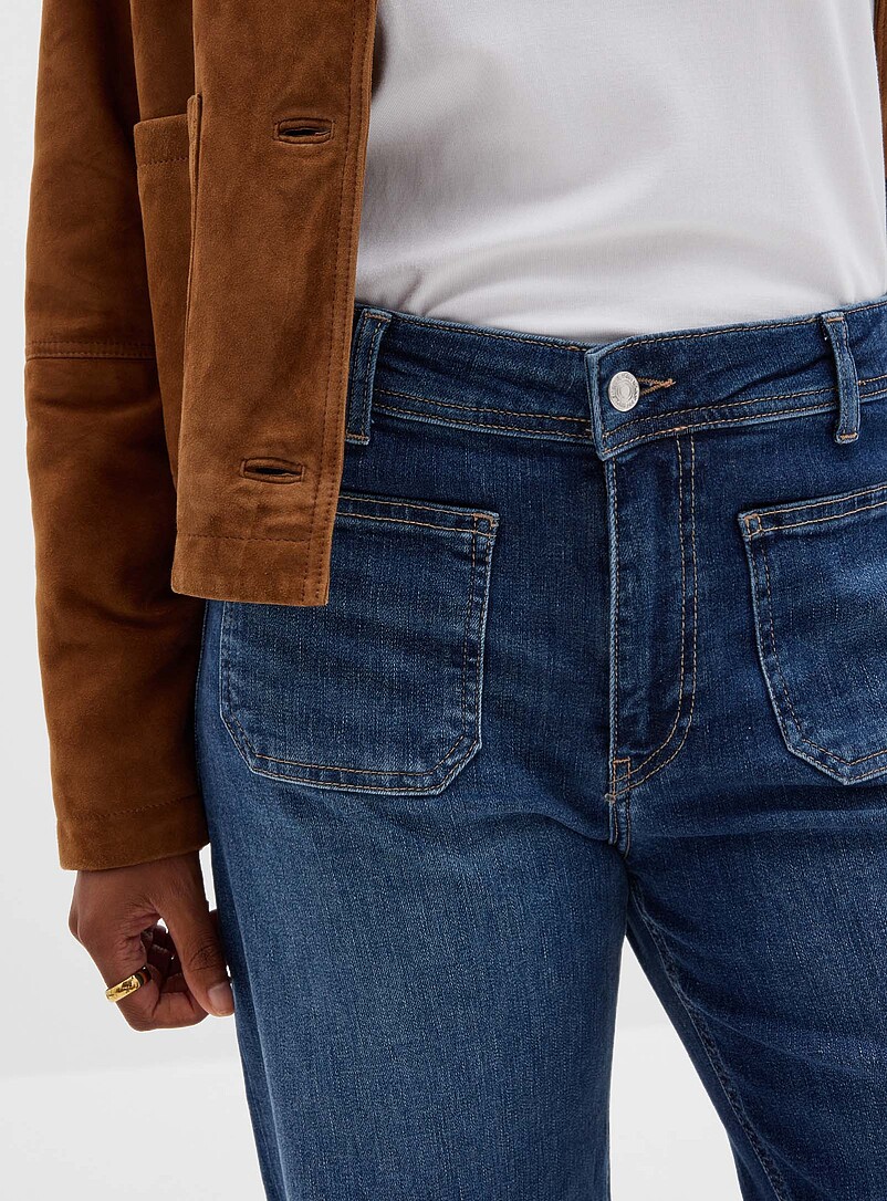 Paloma scissor-cut patch pocket jean Fit: Wide leg, mid rise product image 2
