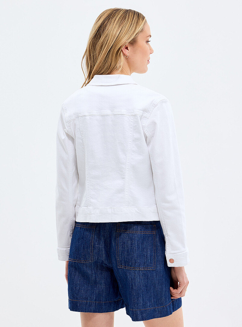 White stretch denim jacket product image 2