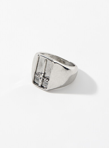 Le 31: La bague chevali&egrave;re &eacute;p&eacute;e grav&eacute;e Argent pour homme