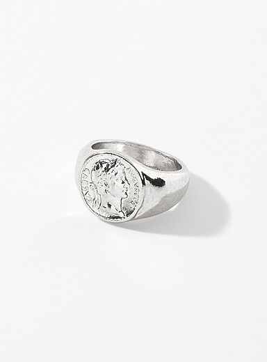 Le 31 Silver Antique piece signet ring for men