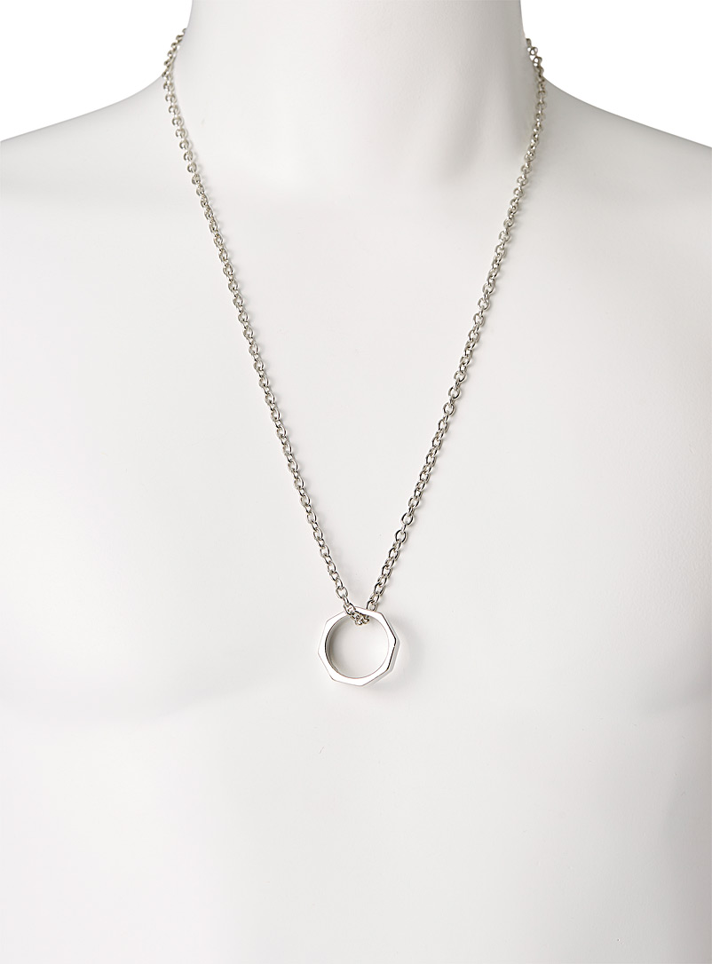 Le 31 Silver Hoop pendant chain for men