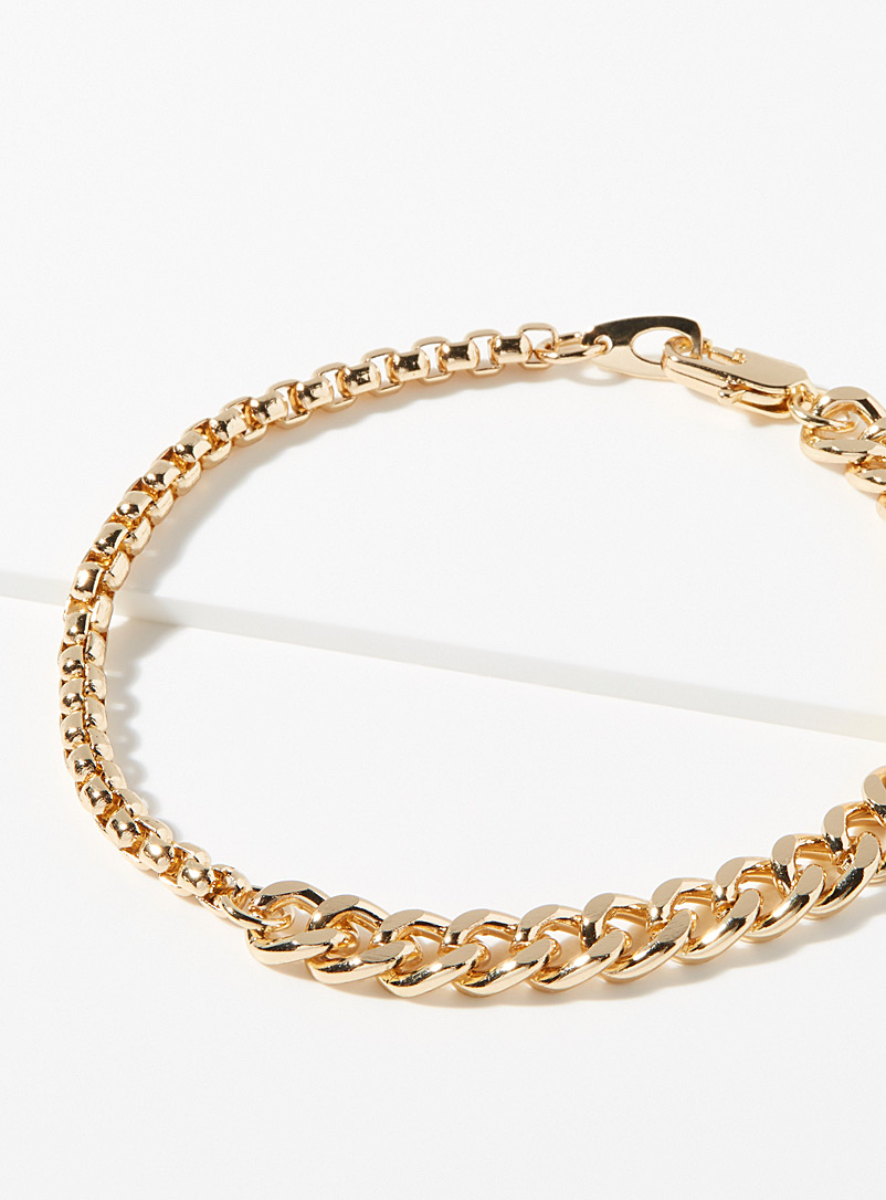 Le 31 Golden Yellow Golden chain bracelet for men
