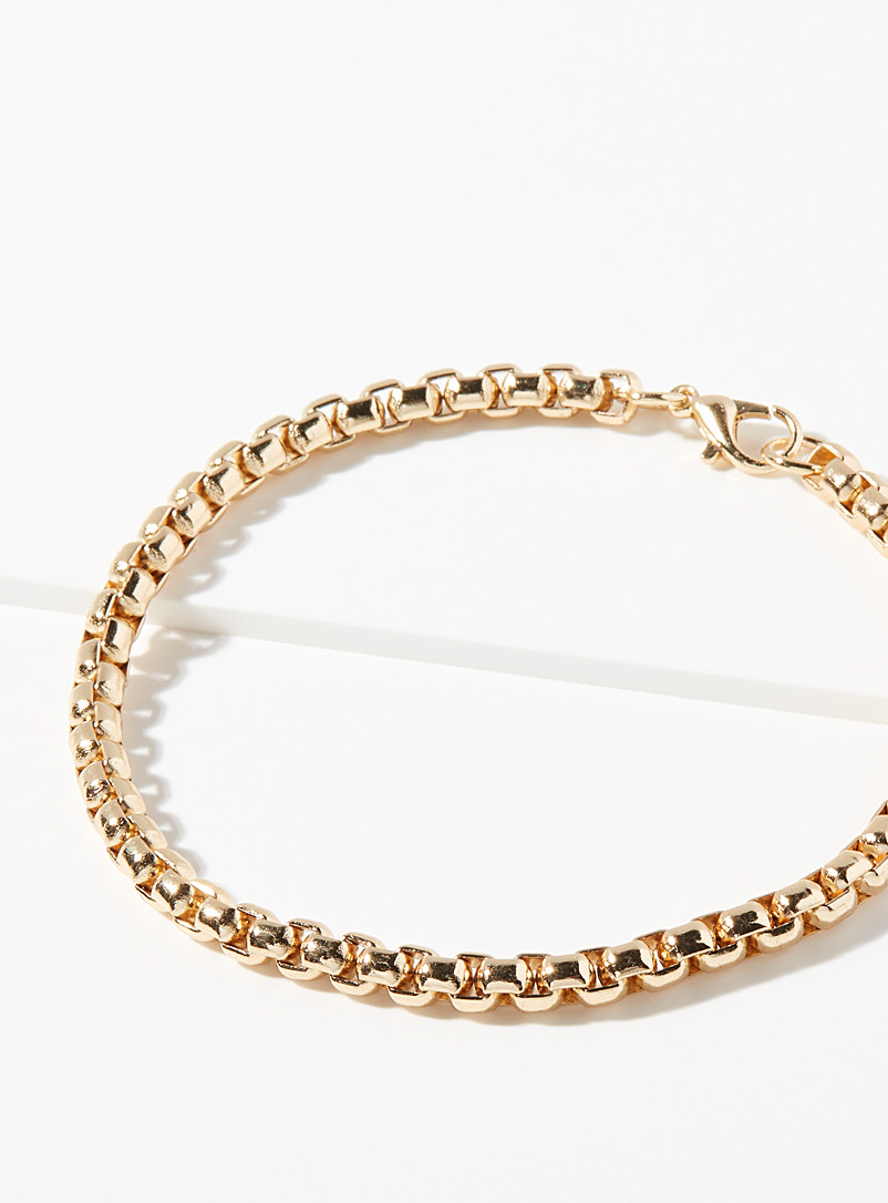 Le 31 Golden Yellow Square link chain bracelet for men