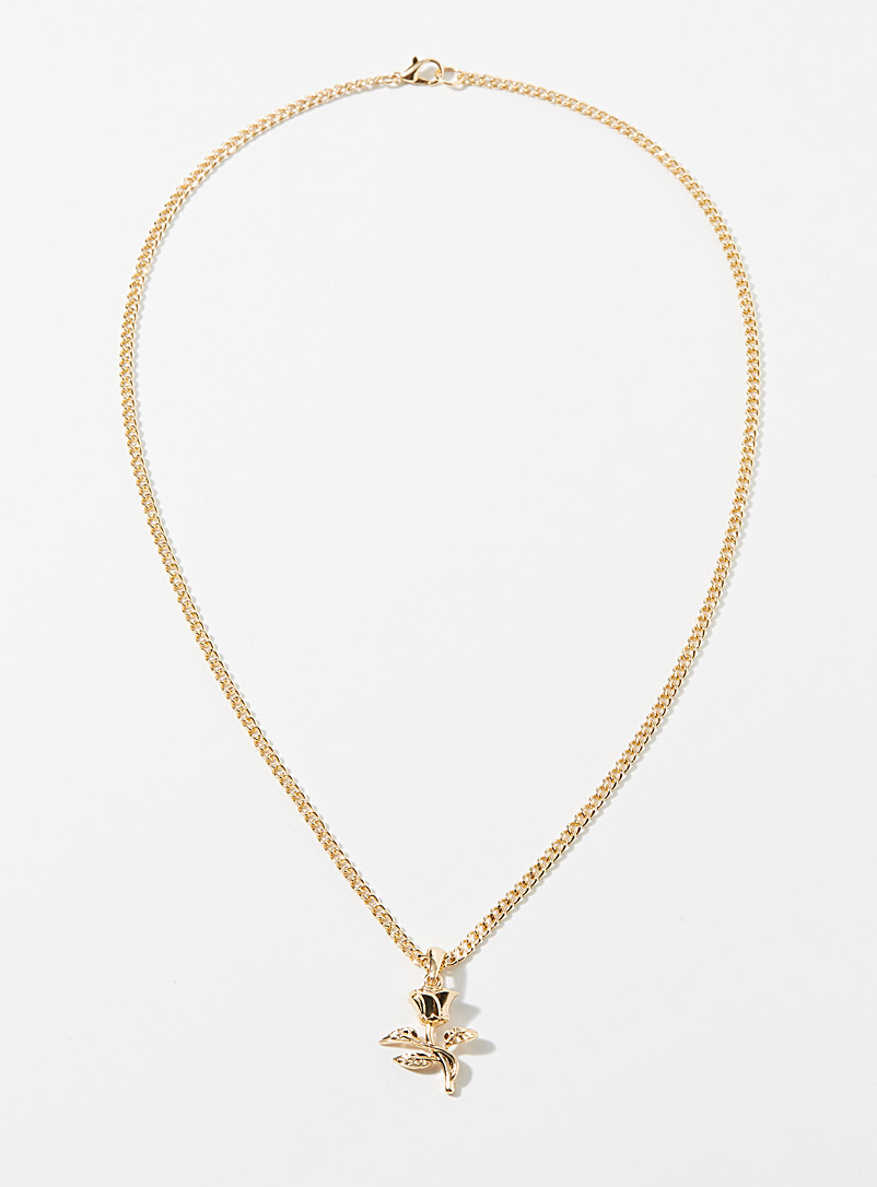 Le 31 Gold Rose pendant necklace for men