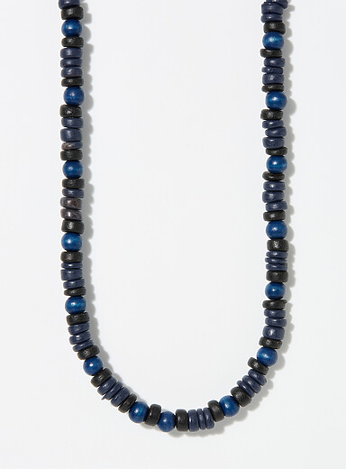Le 31 Black Wooden bead necklace for men