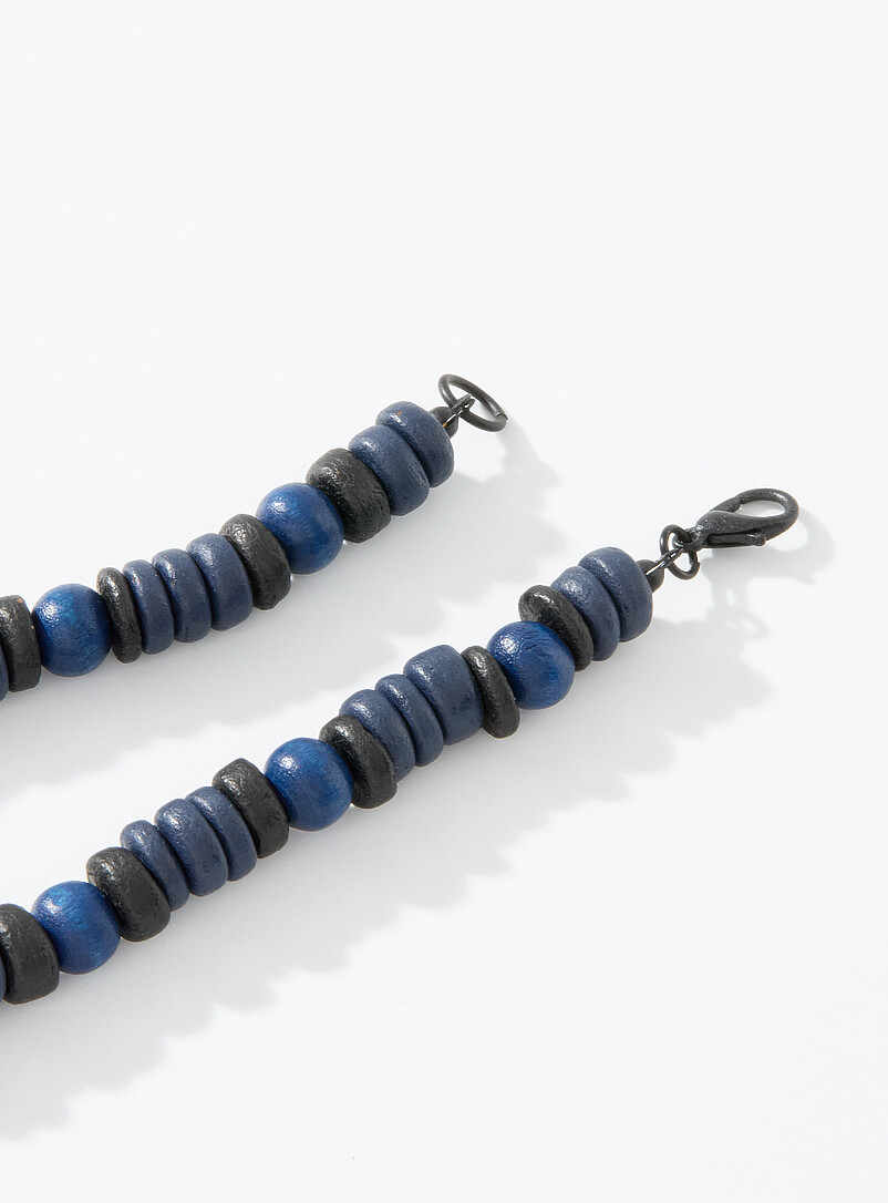 Le 31 Off White Wooden bead necklace for men