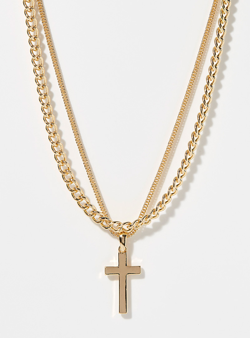 Le 31: Le collier chaîne et croix Ensemble de 2 Or pour homme