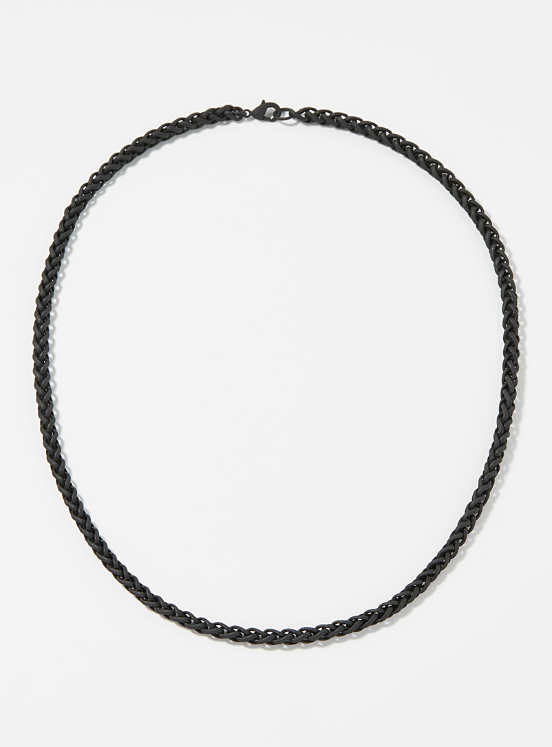 Le 31 Black Round chain necklace for men