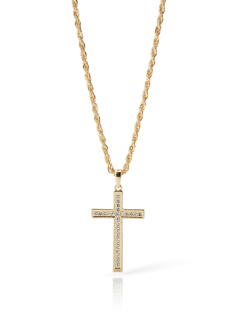 Le 31: Le collier croix rayonnante Jaune or pour homme