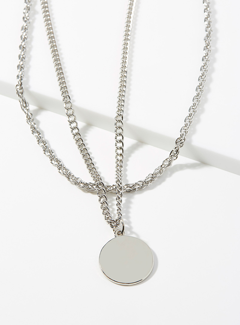Le 31 Silver Double-chain necklace for men