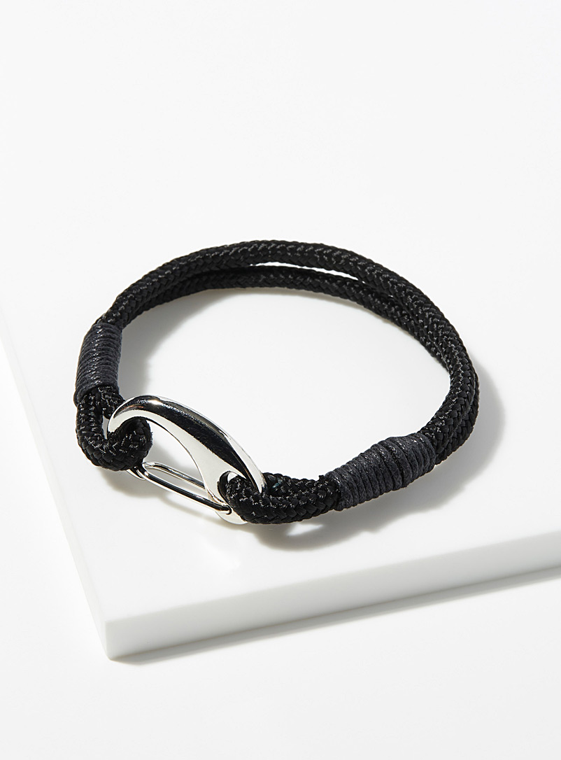 Le 31 Black Climbing rope bracelet for men