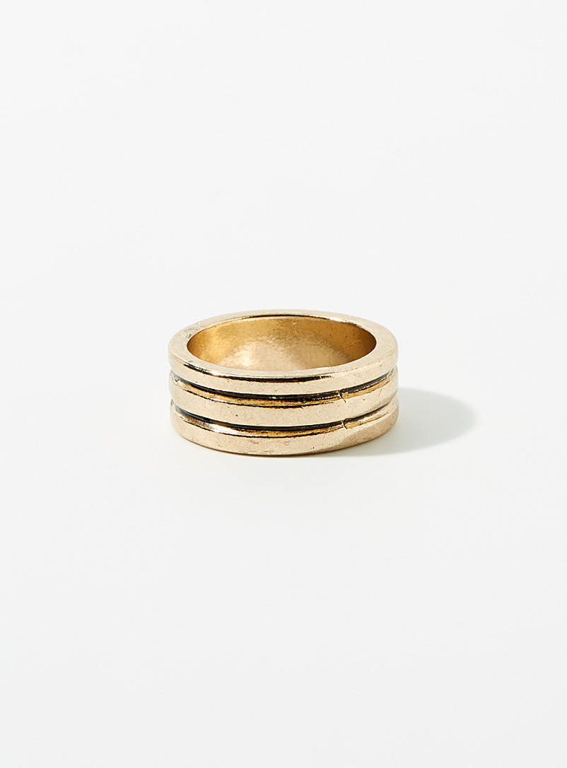 Le 31 Gold Engraved ring for men