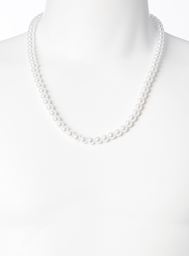 Le 31: Le collier petites perles Blanc pour homme