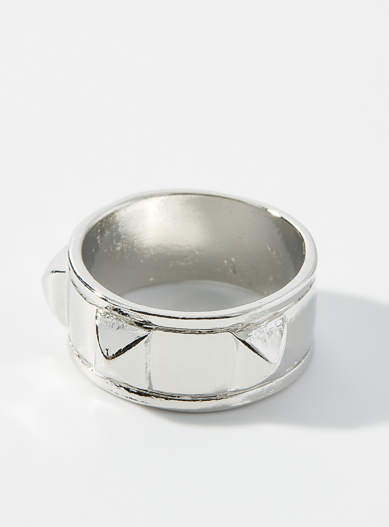 Le 31 Silver Silver spike ring for men