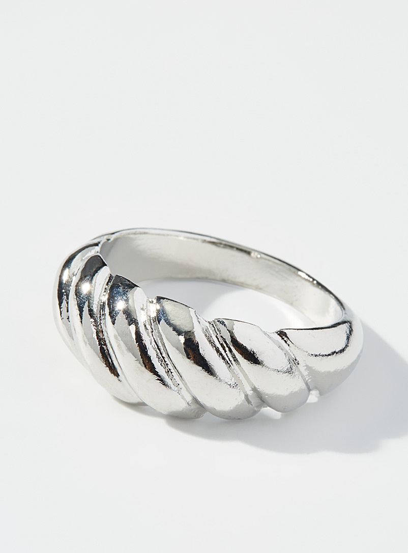 Le 31 Silver Grooved ring for men