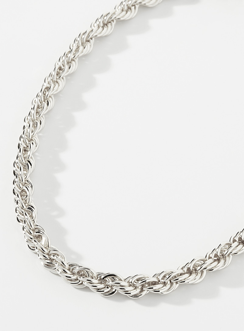 Le 31 Silver Twisted link necklace for men