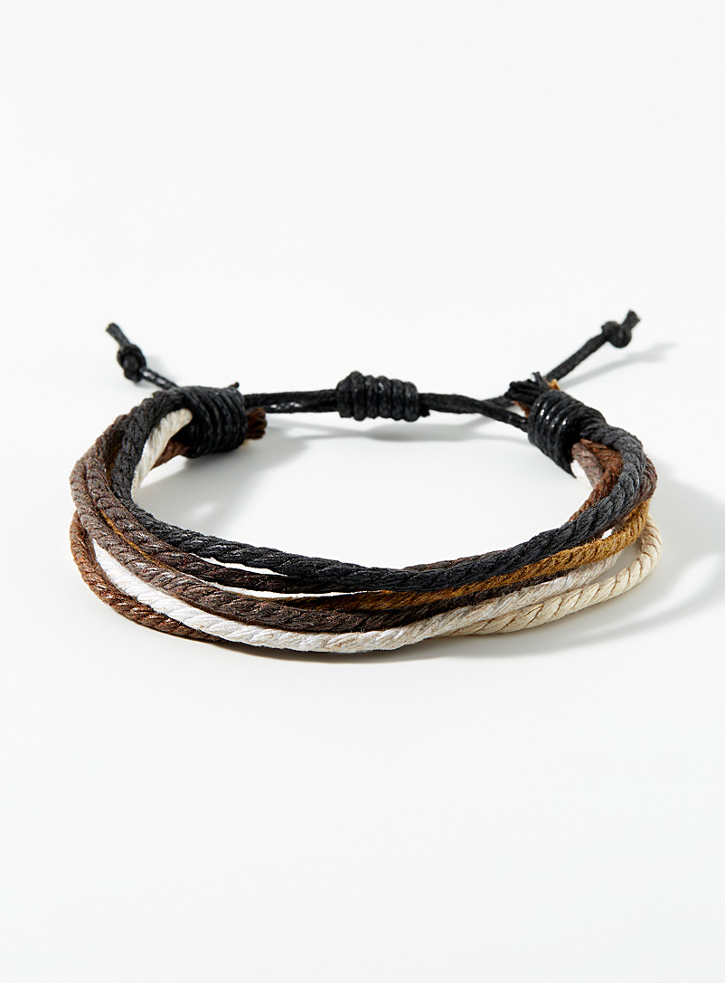 Le 31 Brown Multi-strand cord bracelet for men