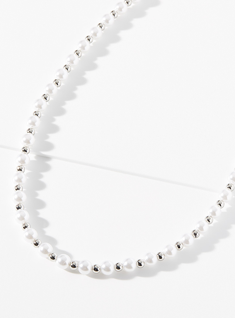 metallic mixed-bead necklace 