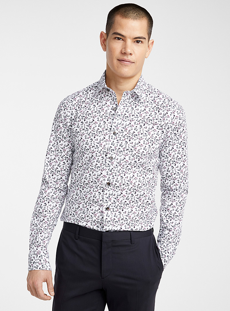 mens white patterned shirt