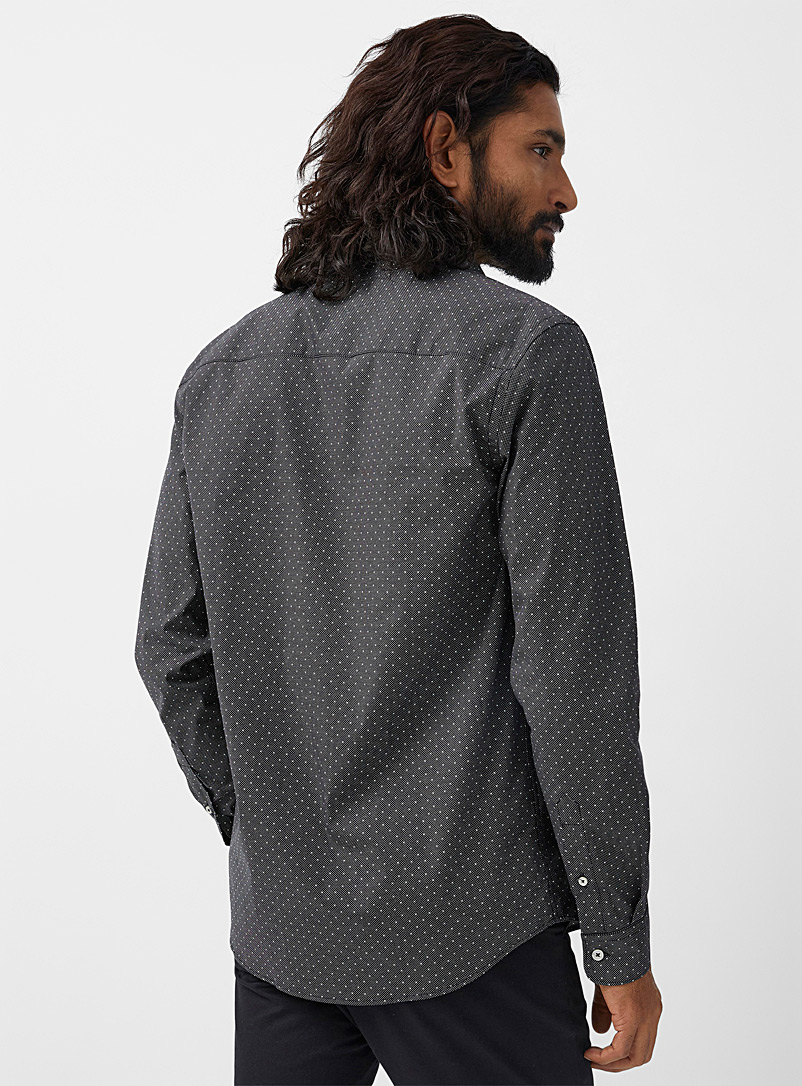 Le 31: La chemise pois multiples <b>Coupe moderne</b> Noir pour homme
