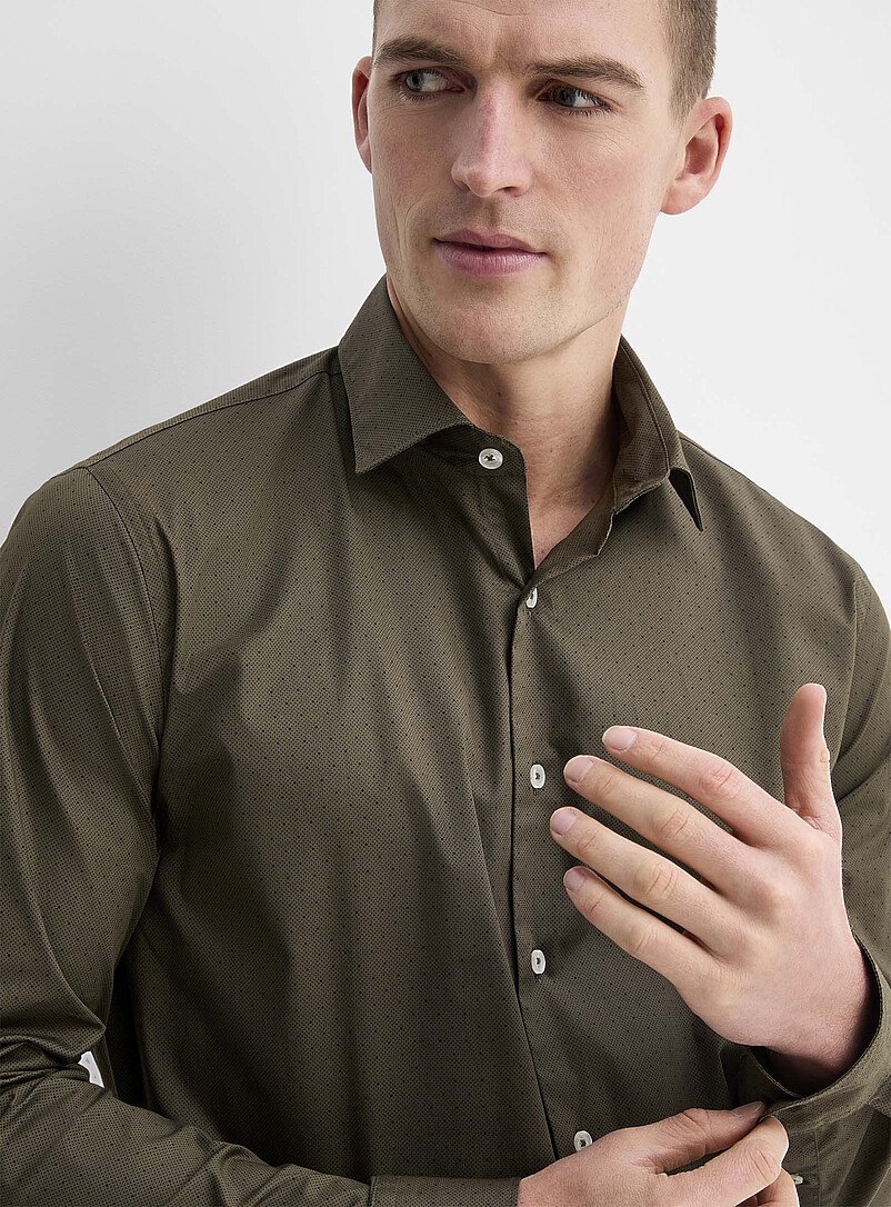 Le 31: La chemise pois multiples <b>Coupe moderne</b> Noir pour homme