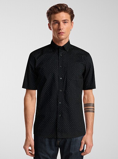 Micro-dot poplin shirt <b>Modern fit</b>