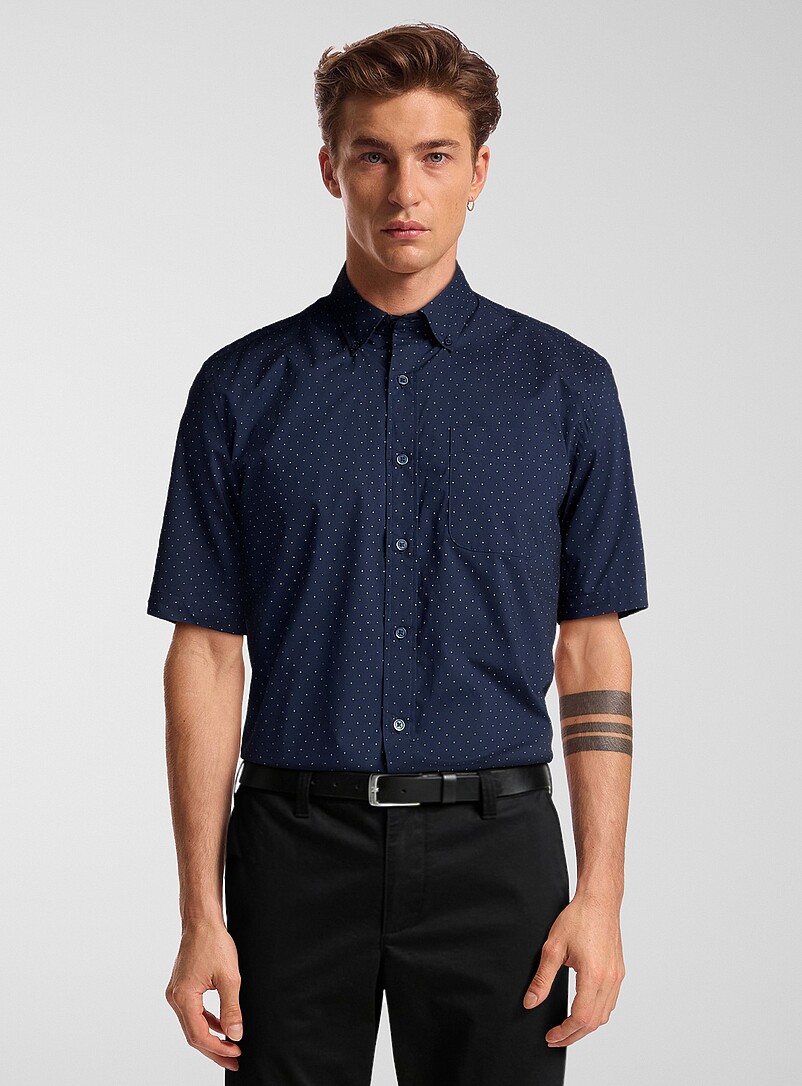 Le 31: La chemise popeline micropoint <b>Coupe moderne</b> Blanc pour homme