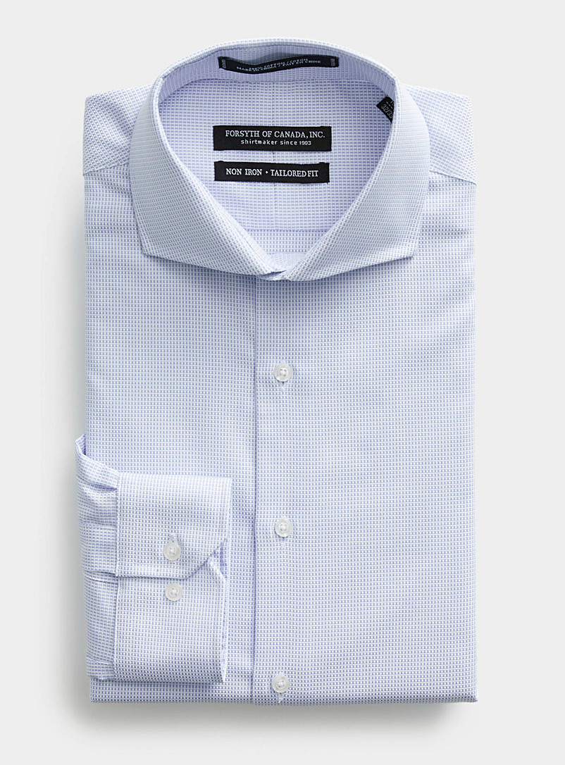 Le 31 Blue Non-iron micro-check shirt Comfort fit for men