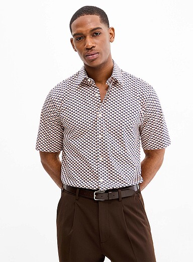 Optical geo stretch shirt <b>Modern fit</b>