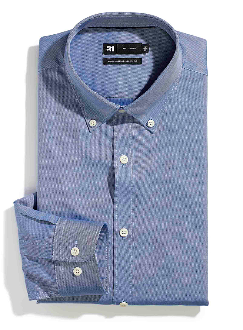 Le 31: La chemise oxford coton SUPIMA* Coupe moderne Bleu pour homme