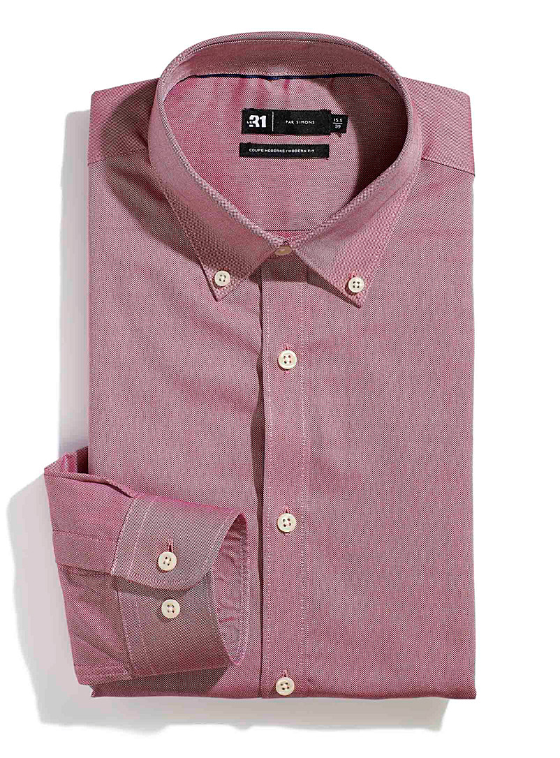 Le 31 Red SUPIMA* cotton Oxford shirt Modern fit for men