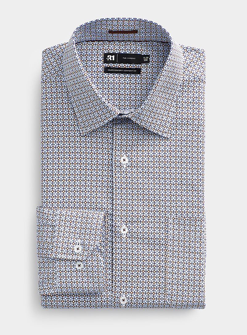 Le 31 Baby Blue Patch pocket optical shirt Comfort fit for men